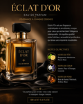 ÉCLAT D’OR  Eau de Parfum  L'ÉLÉGANCE À CHAQUE ESSENCE. « Révélez votre éclat naturel à chaque instant. »